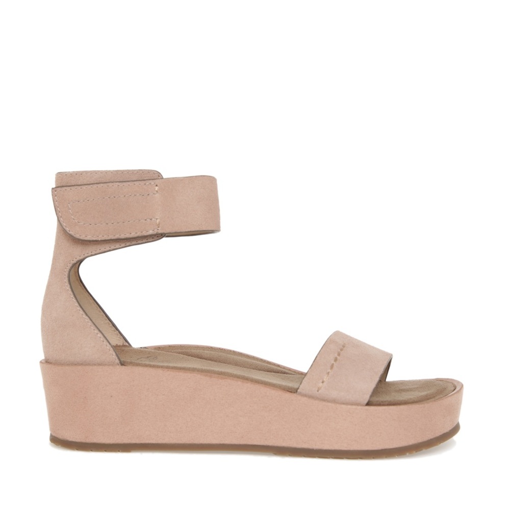 Suede Naked Feet Renzi Platform Sandal Pecan